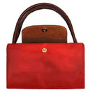 Moda Katlanabilir Bayanlar Tote Çanta Kırmızı Polyester Çanta Promosyon