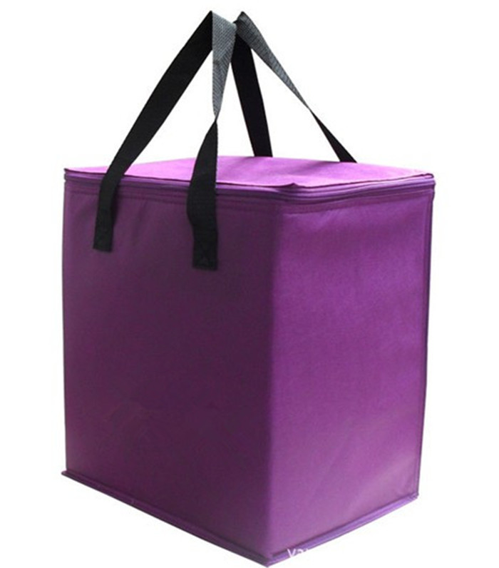 Yalıtılmış Soğutucu Tote Çantalar / Tek kullanımlık öğle yemeği çantası / Yetişkinler için mor soğutucu torba
