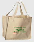 İpek Baskılı Logo ile Özelleştirilmiş Yeşil Dokunmamış Bakkaliye Çantaları