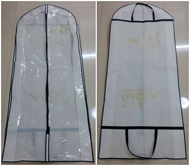 Non Woven Kolu Uzun Askılı Kıyafetler Konfeksiyon Çantaları Katlanabilir İpek Serigrafi