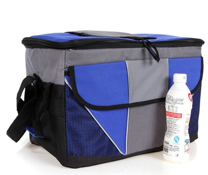 Tekli Mavi Soğutucu Yalıtılmış piknik çantası Öğle Poşetleri Erkekler için OEM / ODM